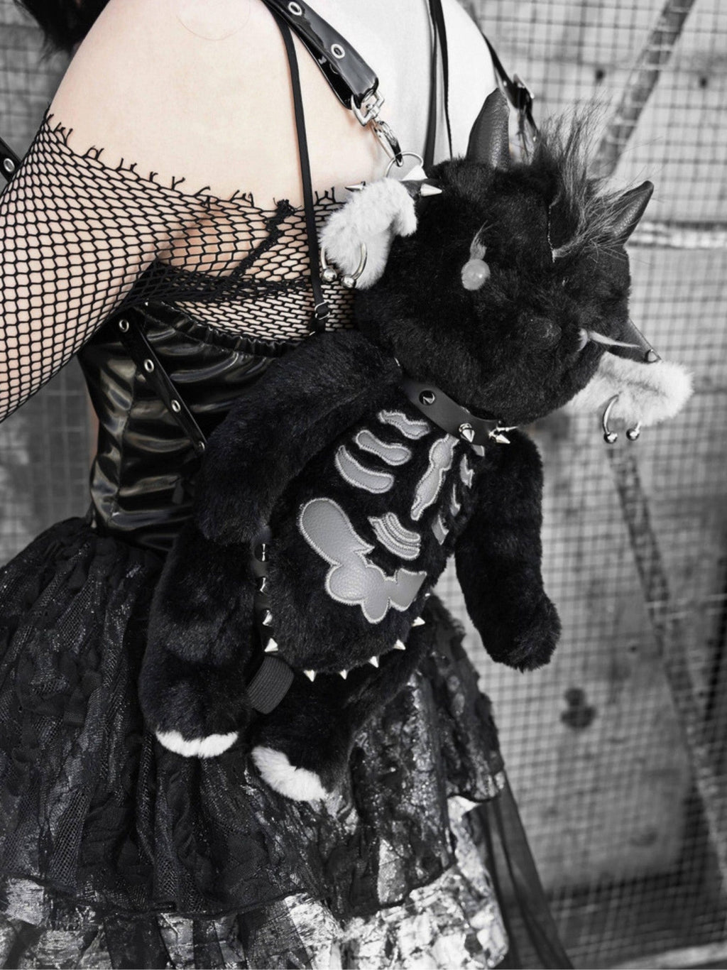 BLOOD SUPPLY Satan Hell Lamb Punk Rock Subculture Women's Plush Polyester Novelty Bags