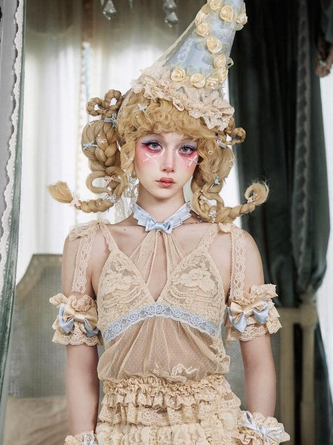 BLOOD SUPPLY Cream Pumpkin Rococo Vintage Doll Bow Women's Polyester Short Bloomers