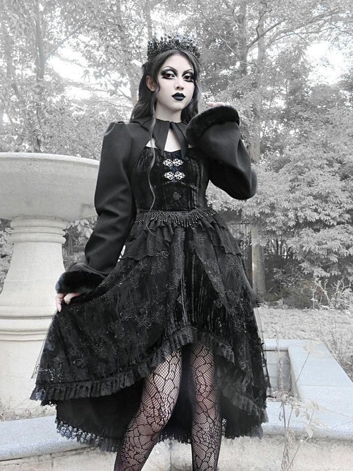 BLOOD SUPPLY Mist Classic Gothic Dark Ornate Batwing Collar Women's Woolen Boleros