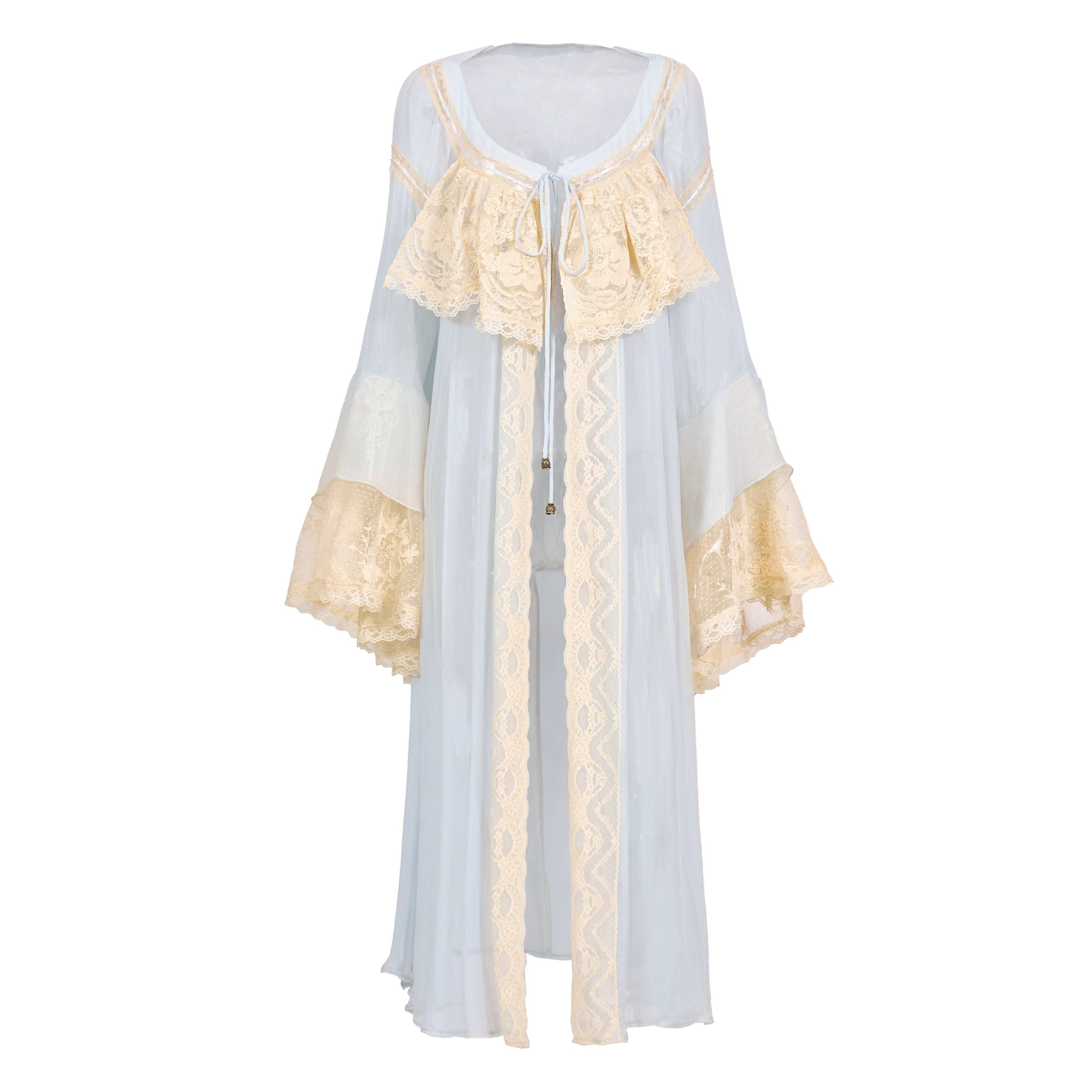 BLOOD_SUPPLY_Baby_Blue_French_Rococo_Vintage_Doll_Lace_Women's_Polyester_Long_Cardigans_1054942165017_MISSTT
