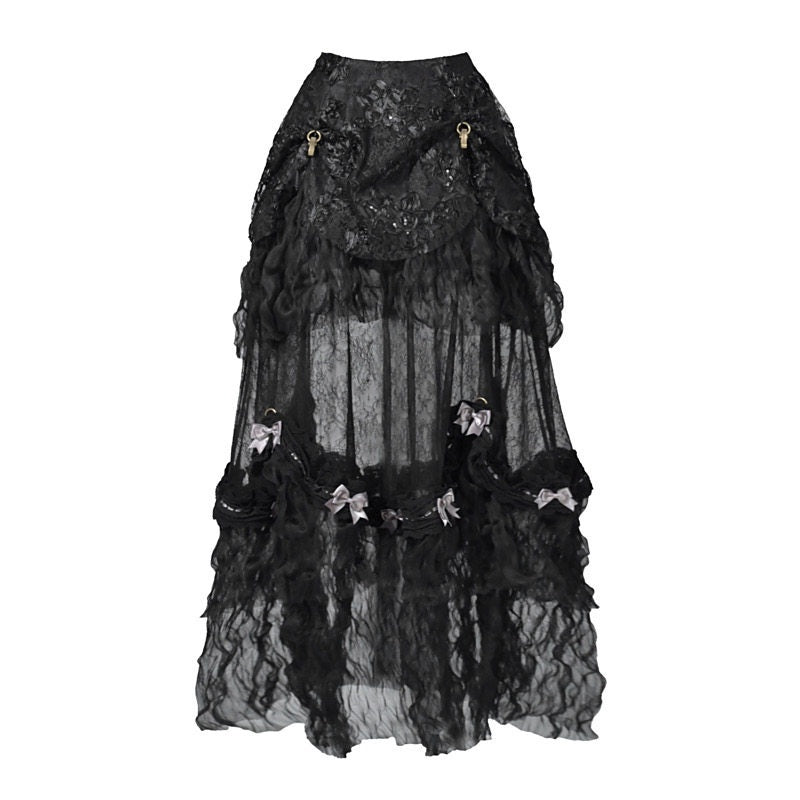 BLOOD_SUPPLY_Basel_Gothic_Bow_Train_Princess_Women's_Lace_Polyester_Patchwork_Skirts_979654432288_MISSTT