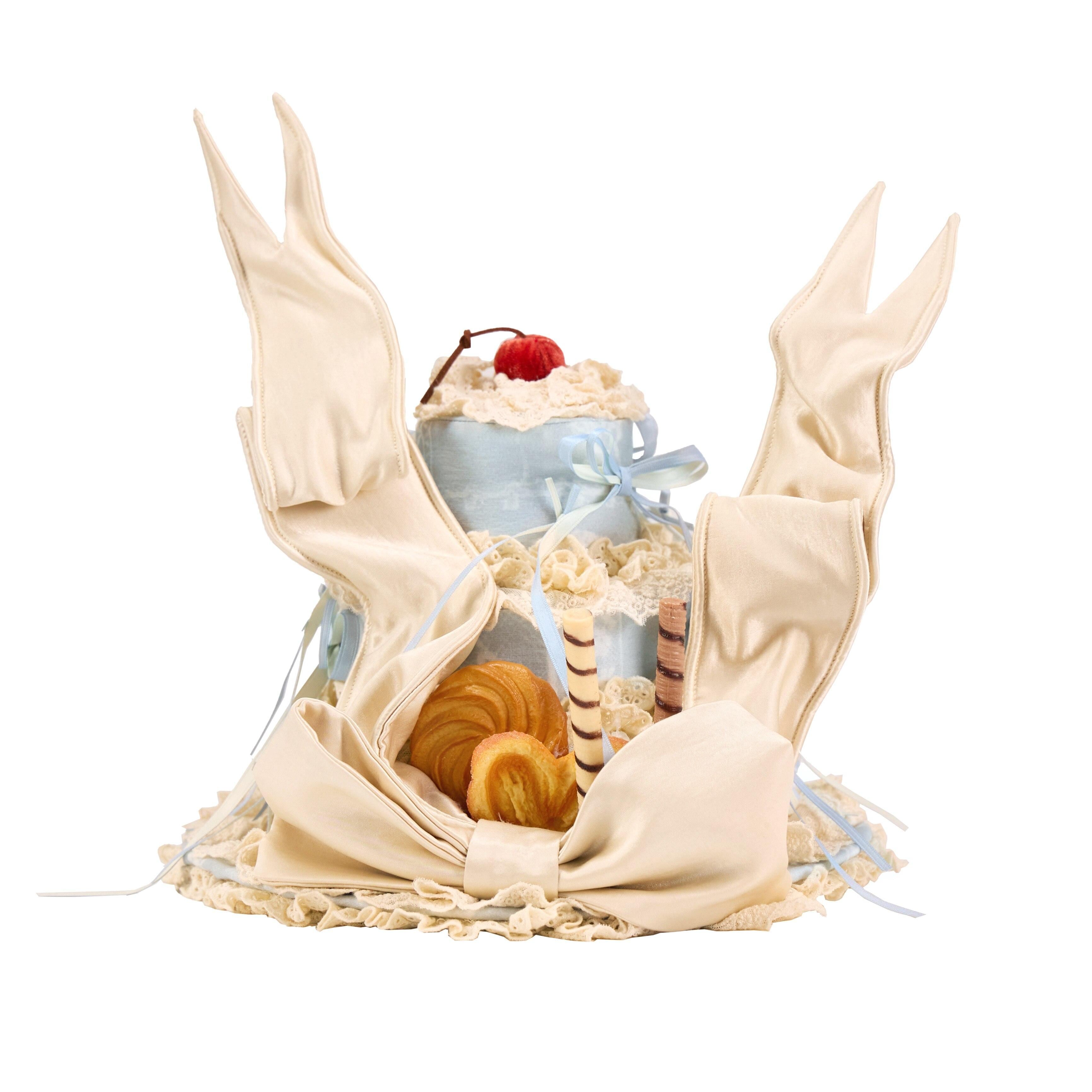BLOOD_SUPPLY_Cherry_Mousse_Rococo_Retro_Cream_Embellished_Women's_Polyester_Half_Bonnets_1054925345479_MISSTT