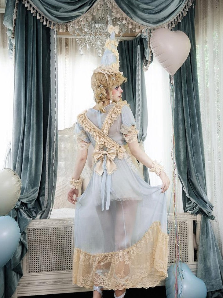 BLOOD SUPPLY Cream Beige Rococo Lace Apron Dolllike Women's Jsk / Jumper Skirts