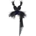 BLOOD_SUPPLY_Embroidered_Sparkle_Black_Feather_Removable_Train_Women's_Jsk_/_Jumper_Skirts_971507262337_MISSTT