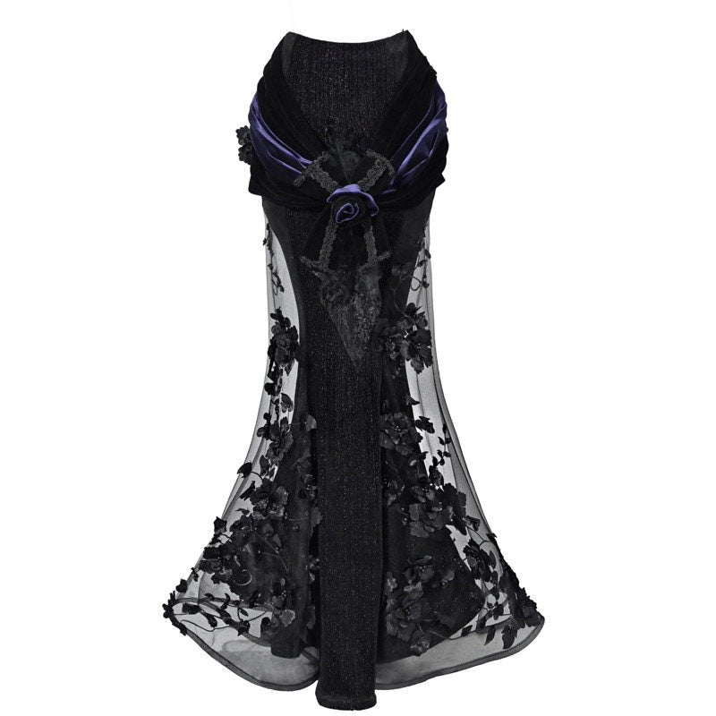BLOOD_SUPPLY_Gothic_Beaded_Embroidery_Mermaid_Fishtail_Women's_Polyester_Skirts_971513210542_MISSTT