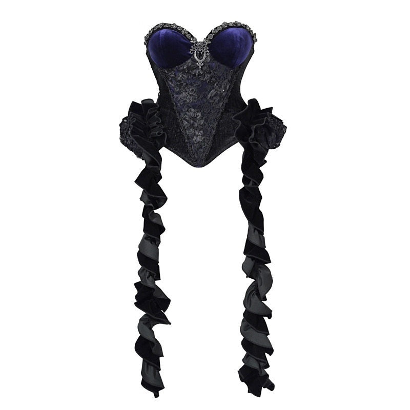 BLOOD_SUPPLY_Gothic_European_Rhinestone_Removable_Ruffle_Fitted_Women's_Velvet_Bustiers_972852336626_MISSTT