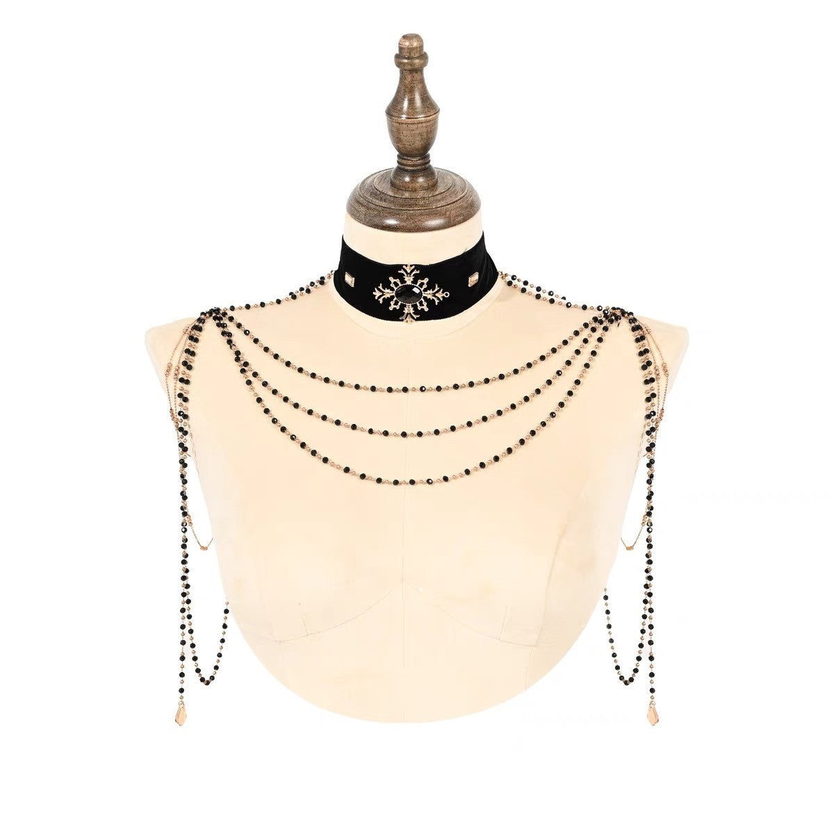 BLOOD_SUPPLY_Lamplight_Heavy_Embellished_Choker_And_Shoulder_Women's_Velvet_Necklaces_814380240843_MISSTT