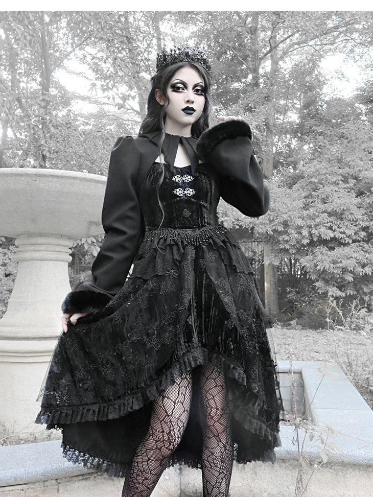 BLOOD SUPPLY Mist Classic Gothic Dark Ornate Batwing Collar Women's Woolen Boleros