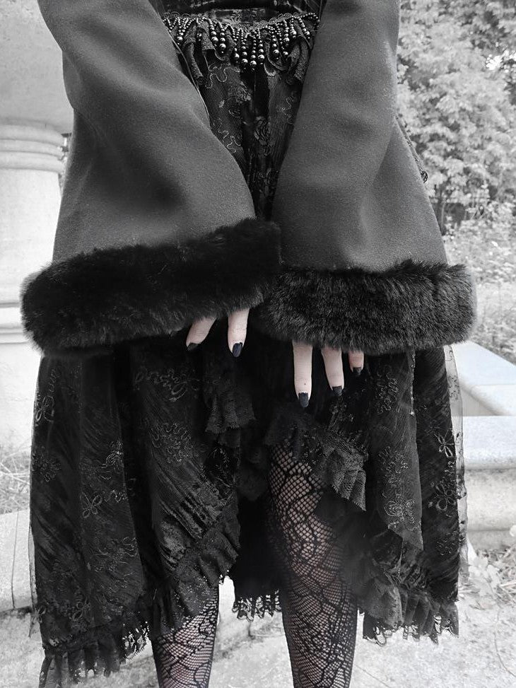 BLOOD SUPPLY Mist Classic Gothic Dark Ornate Batwing Collar Women's Woolen Boleros