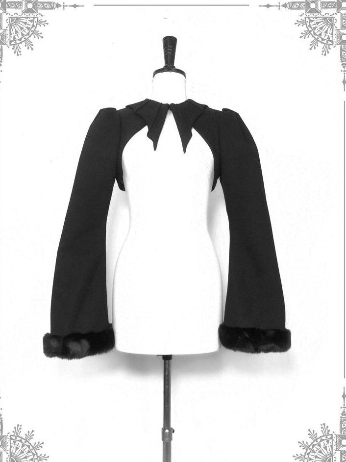 BLOOD SUPPLY Mist Classic Gothic Dark Ornate Batwing Collar Women's Woolen Boleros