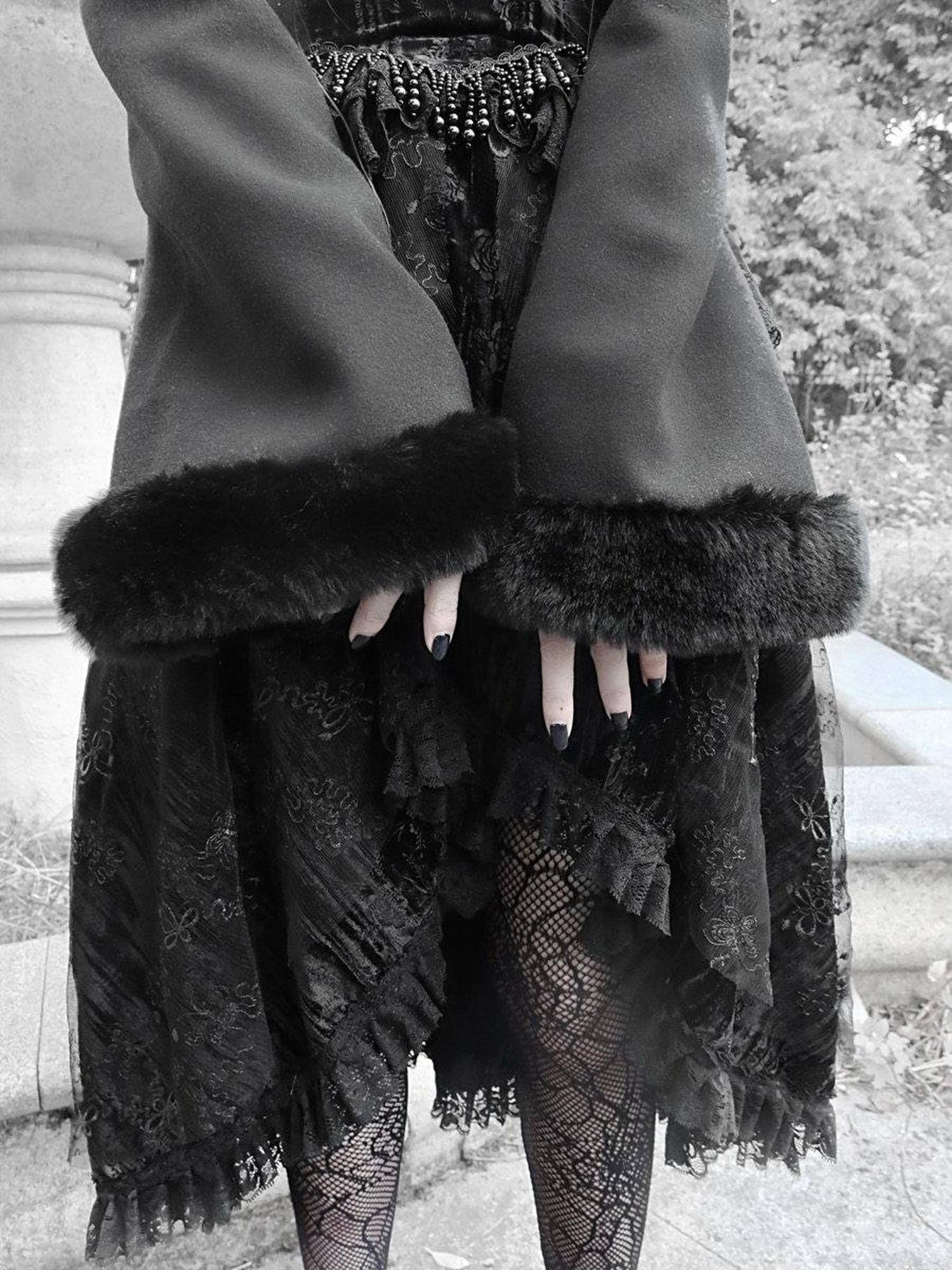 BLOOD SUPPLY Mist Classic Gothic Dark Ornate Batwing Collar Women's Woolen Boleros