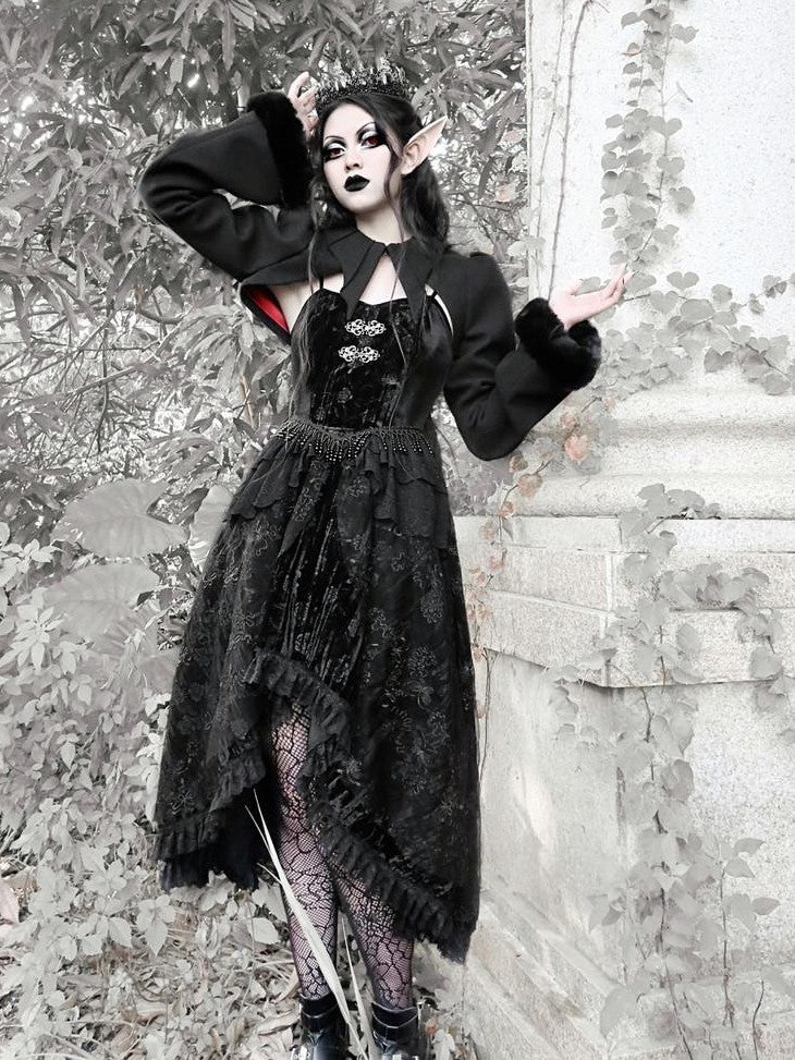 BLOOD SUPPLY Mist Classic Gothic Dark Ornate Batwing Collar Women's Woolen Boleros