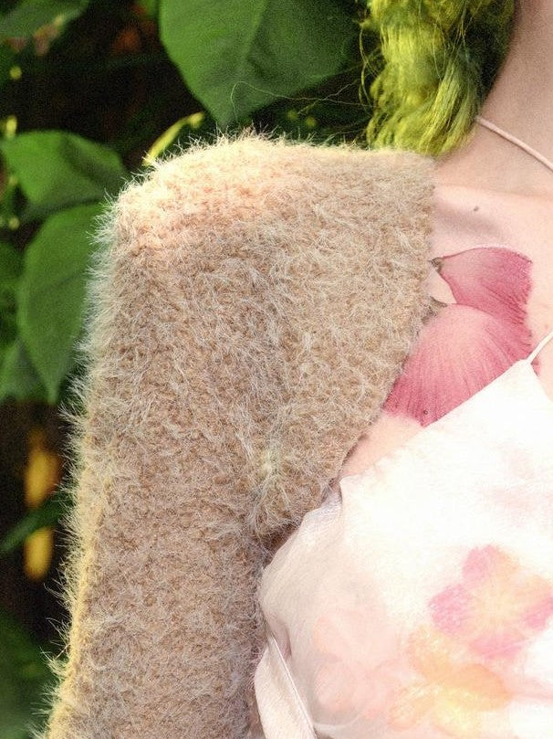 BLOOD SUPPLY Plush Elven Forest Thick Short Capelet Women's Cotton Nylon Blend Boleros