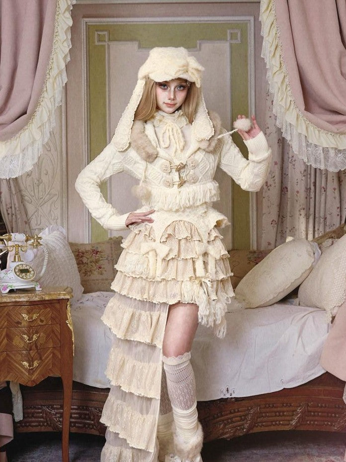 BLOOD SUPPLY Princess Lace Asymmetrical Multi Layer Cake Women's Polyester Skirts