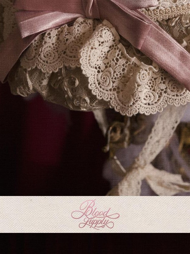 BLOOD SUPPLY Rabbit Ear Rococo Elegant Mesh Dome Women's Polyester Half Bonnets