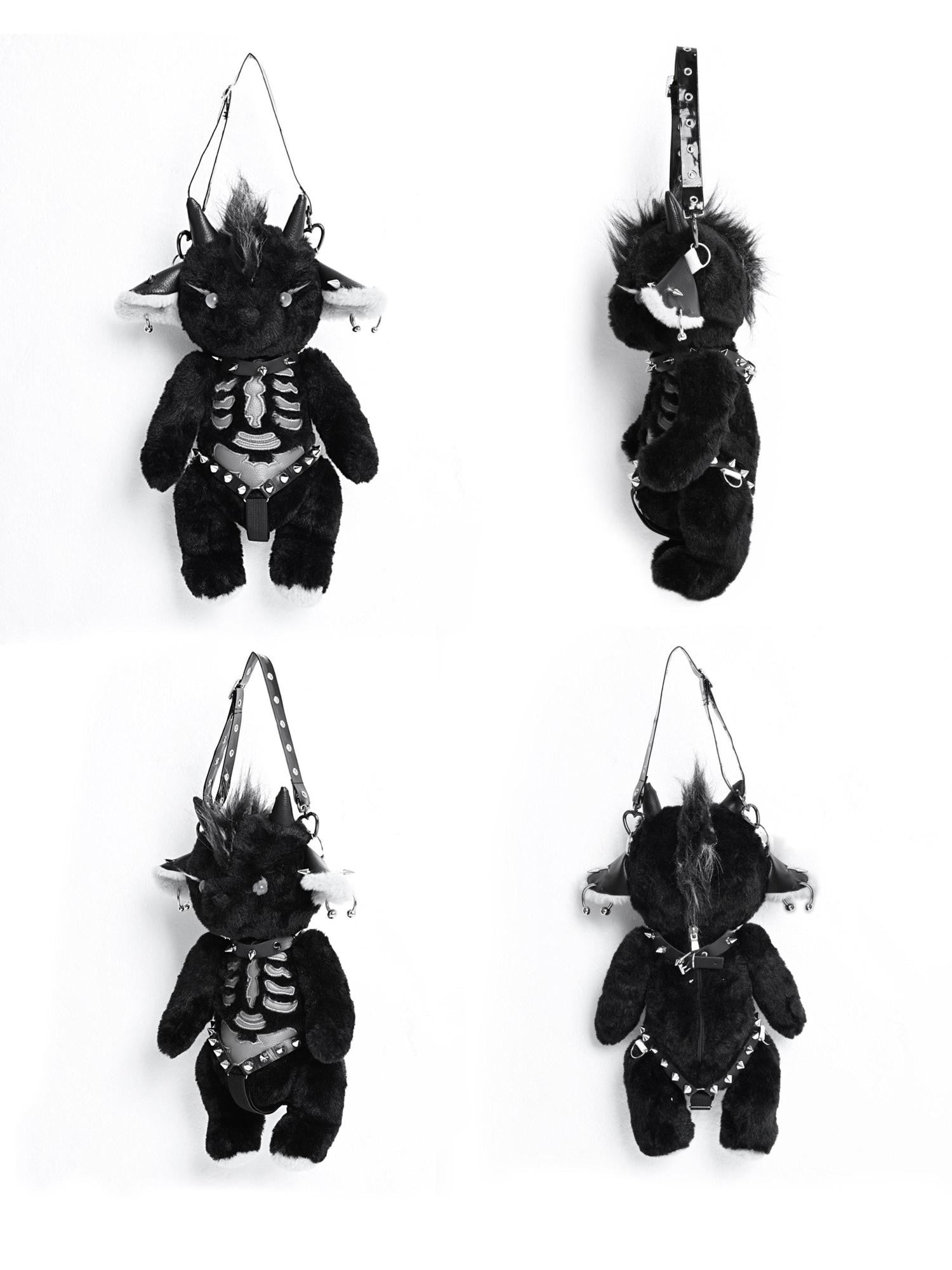 BLOOD SUPPLY Satan Hell Lamb Punk Rock Subculture Women's Plush Polyester Novelty Bags