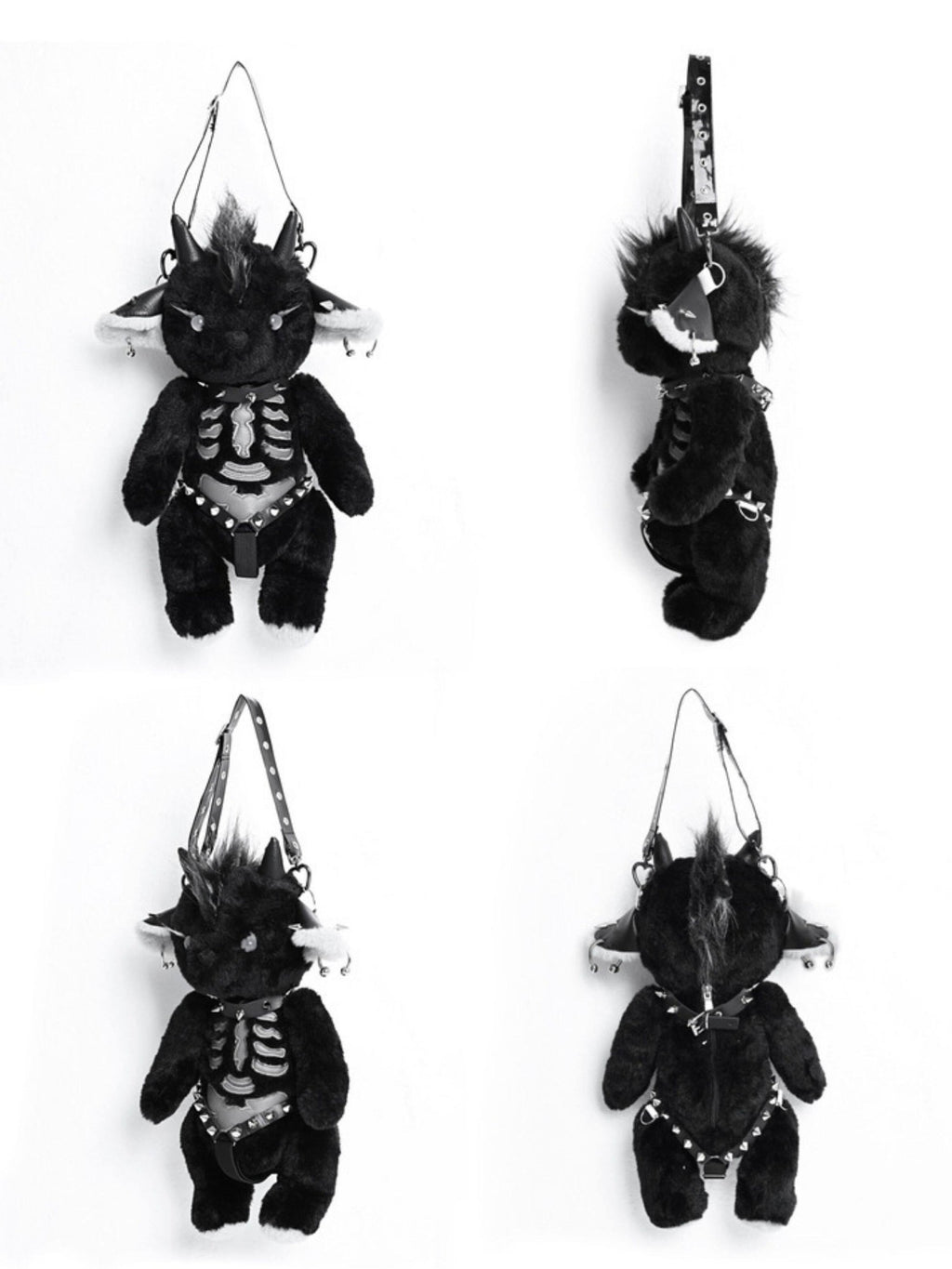 BLOOD SUPPLY Satan Hell Lamb Punk Rock Subculture Women's Plush Polyester Novelty Bags