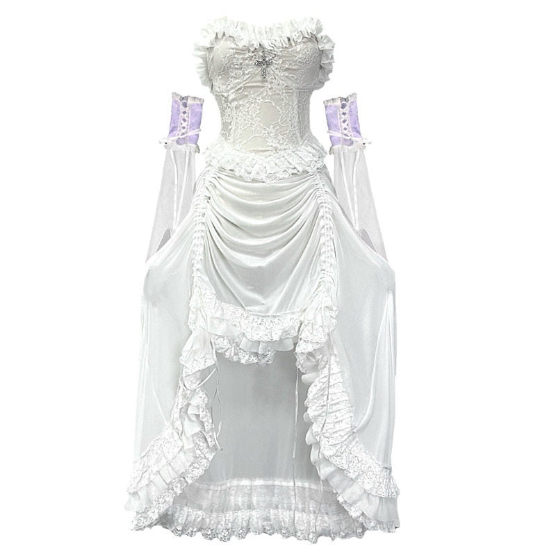 BLOOD_SUPPLY_White_Gothic_Lace_Tulle_Drawstring_Women's_Polyester_Jsk_/_Jumper_Skirts_647358886096_MISSTT
