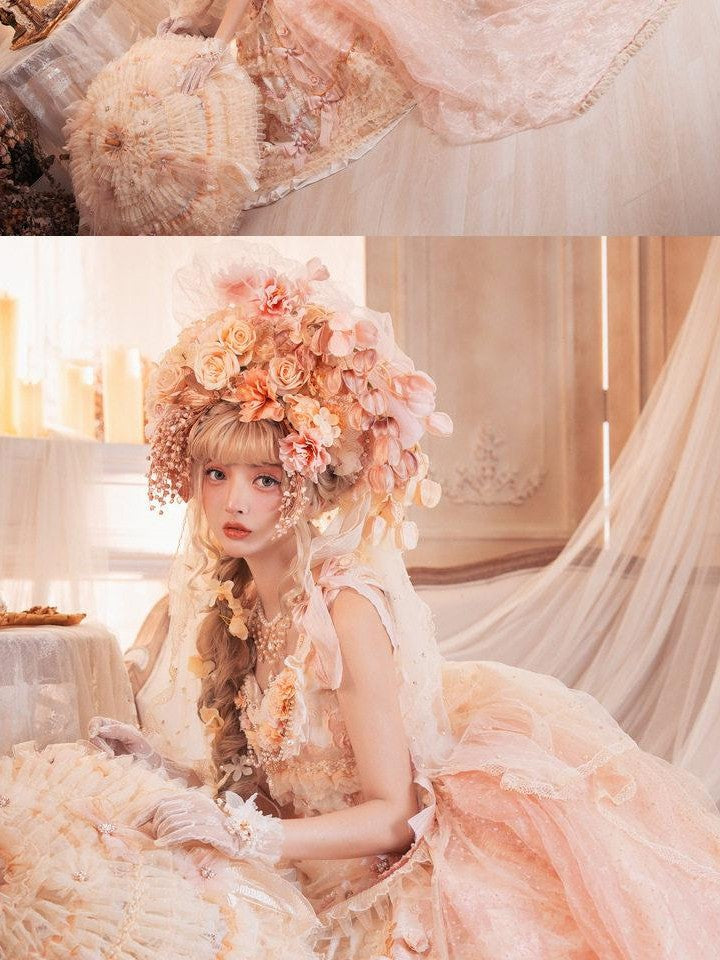 Cat little fairy Apricot Gilded Gem Tea Party Vintage Court Lolita Women's Jsk / Jumper Skirts