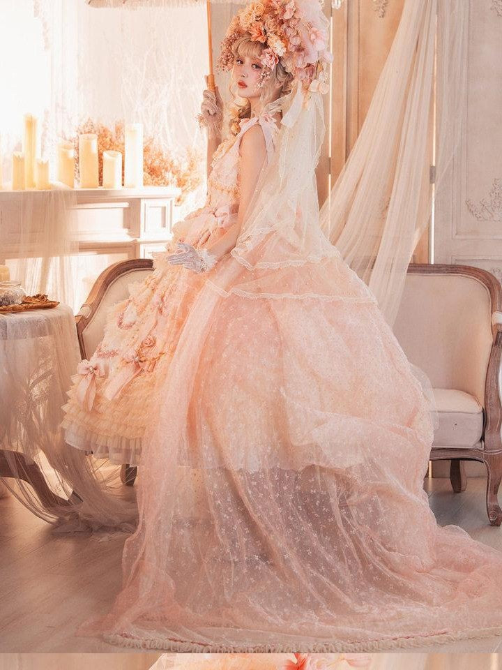 Cat little fairy Apricot Gilded Gem Tea Party Vintage Court Lolita Women's Jsk / Jumper Skirts