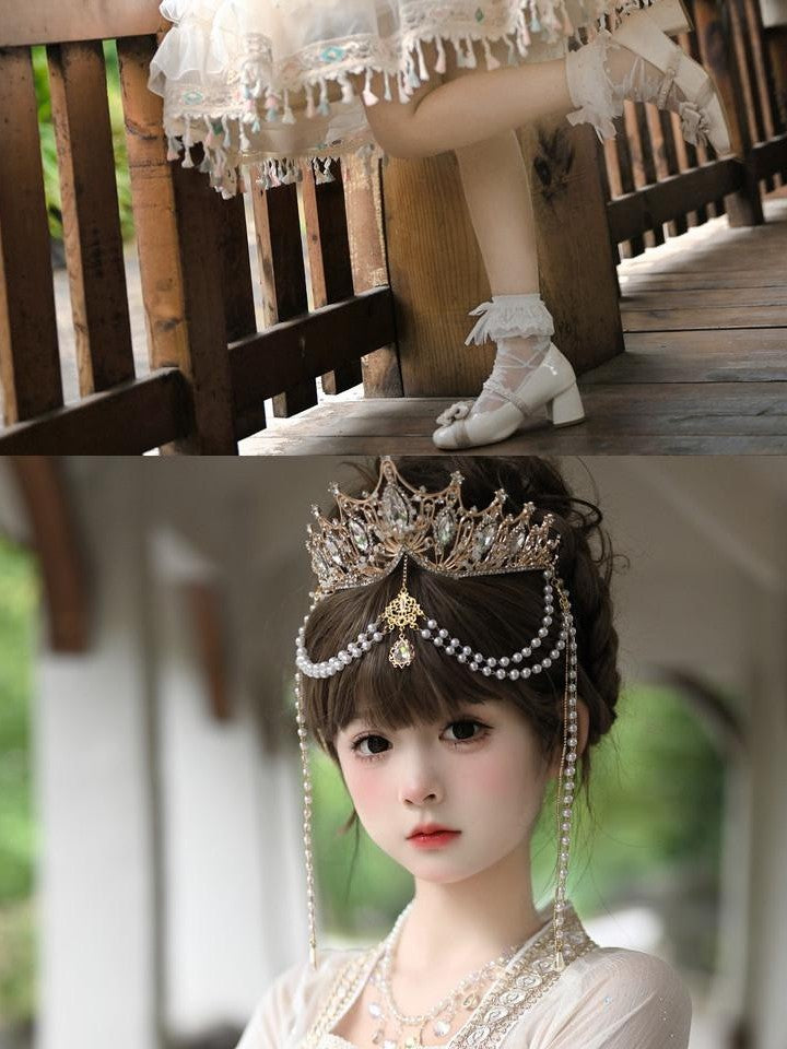Cat little fairy Apricot Lolita Princess Overlay Camisole Women's Chiffon Short Sleeve Op
