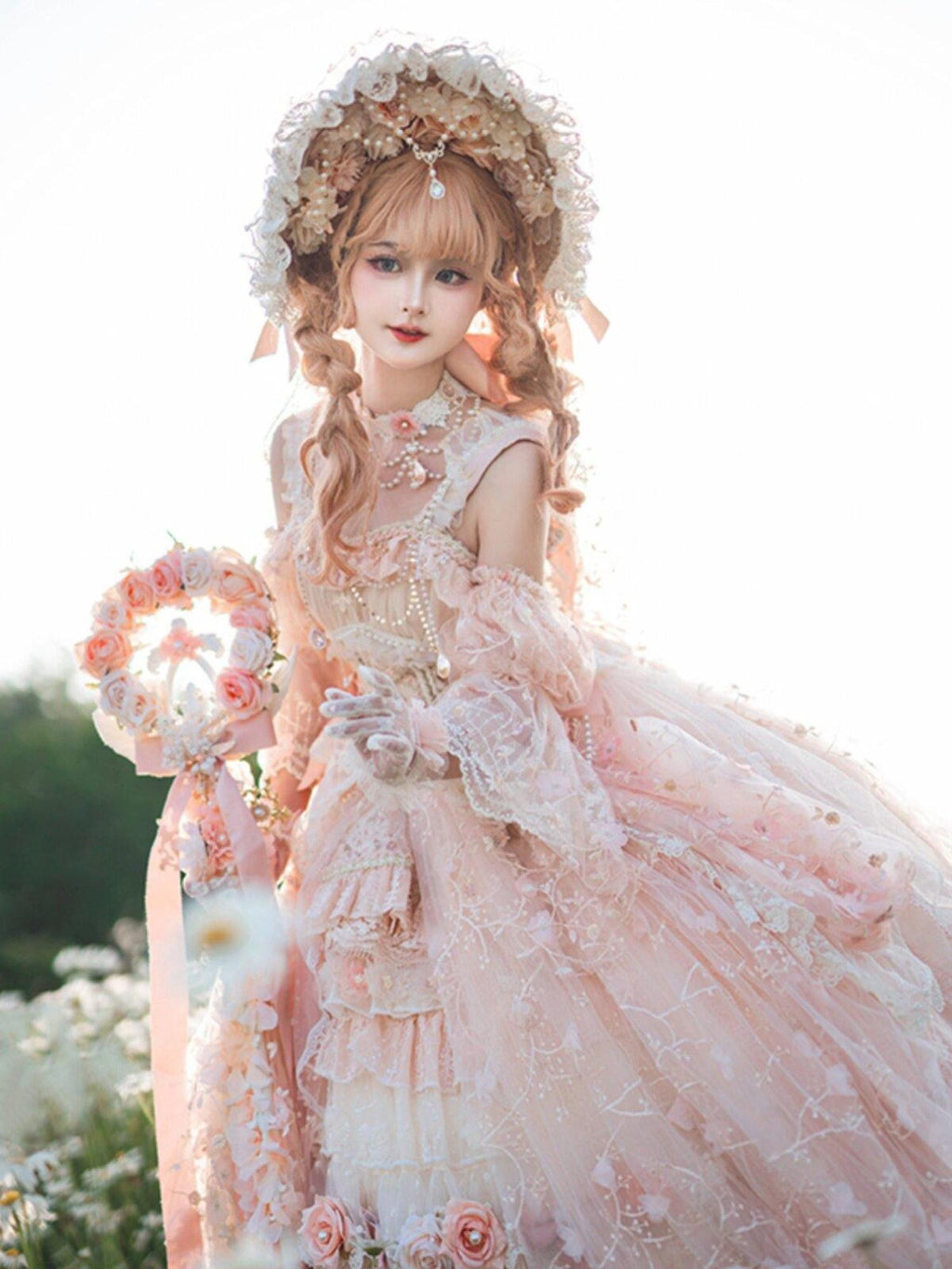 Cat little fairy Bridal Floral Lolita Princess Women's Chiffon Jsk / Jumper Skirts
