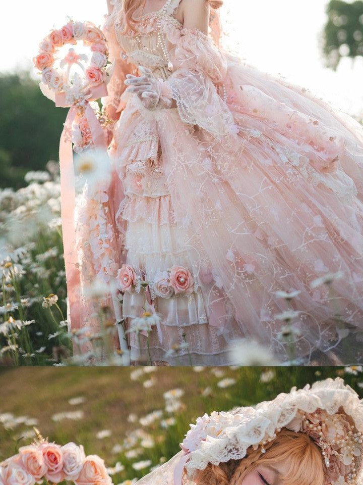 Cat little fairy Bridal Floral Lolita Princess Women's Chiffon Jsk / Jumper Skirts