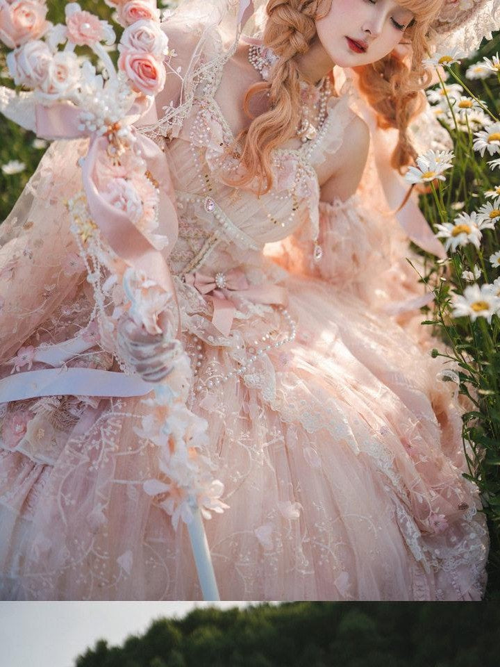 Cat little fairy Bridal Floral Lolita Princess Women's Chiffon Jsk / Jumper Skirts
