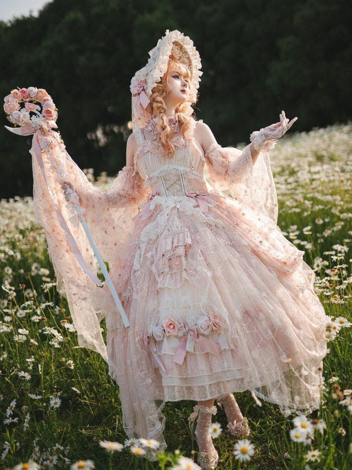 Cat little fairy Bridal Floral Lolita Princess Women's Chiffon Jsk / Jumper Skirts