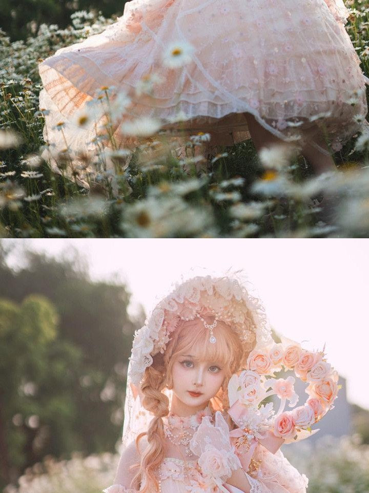 Cat little fairy Bridal Floral Lolita Princess Women's Chiffon Jsk / Jumper Skirts
