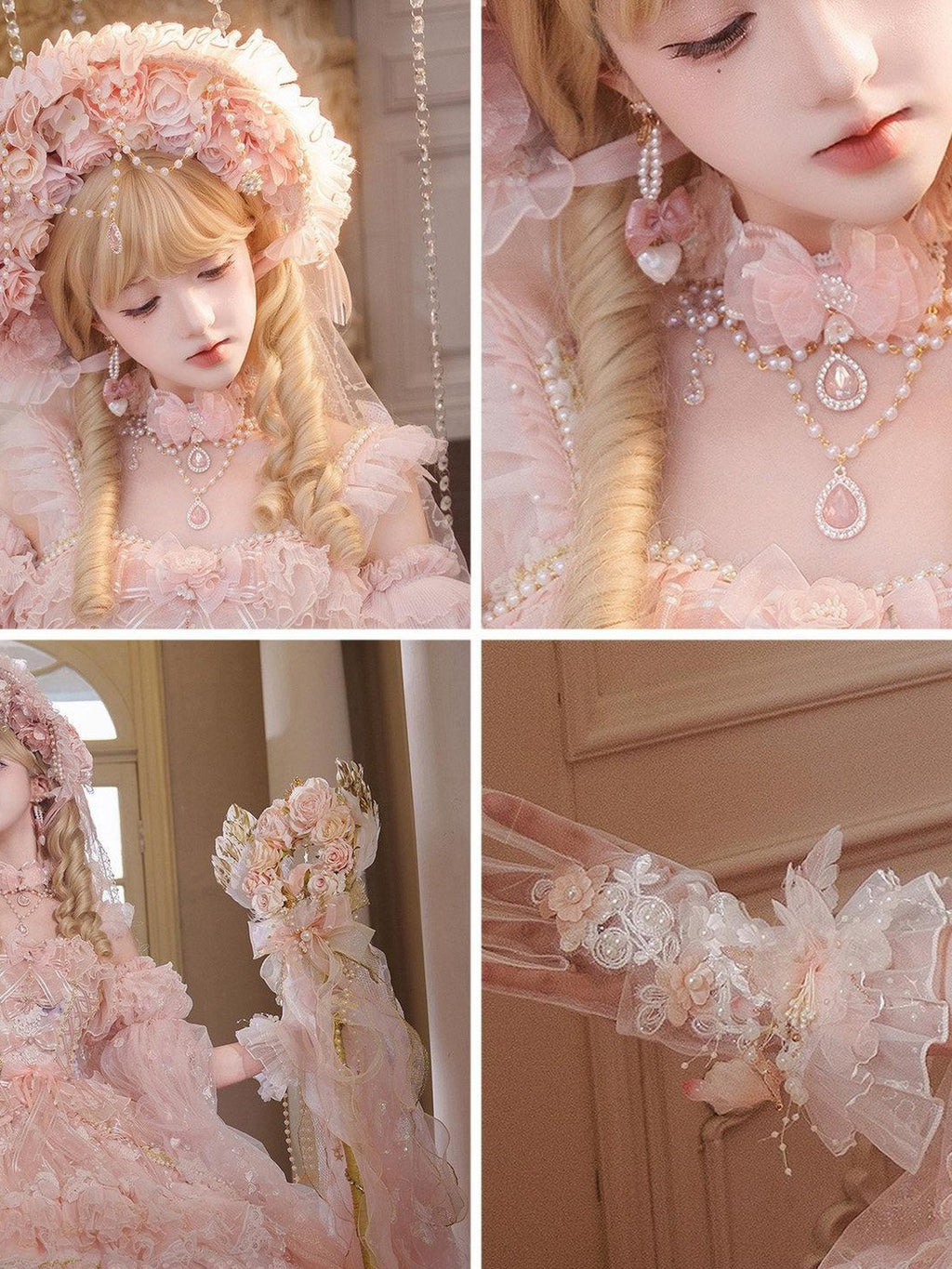 Cat little fairy Bridal Handmade Wand Headpiece Bonnet Gloves Necklace Women's Accessories