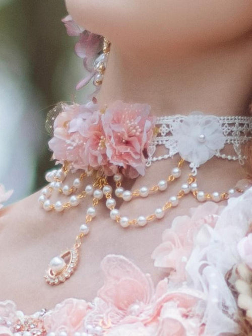 Cat little fairy Cat Fairy Floral Bridal Handmade Lolita Bonnet Women's Veil Accessories