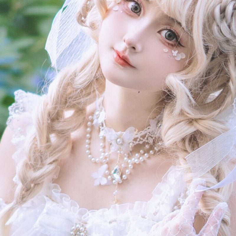 Cat_little_fairy_Dreamy_Handmade_Flat_Cap_Long_Veil_Bridal_Women's_Necklace_Gloves_Accessories_728922054501_MISSTT