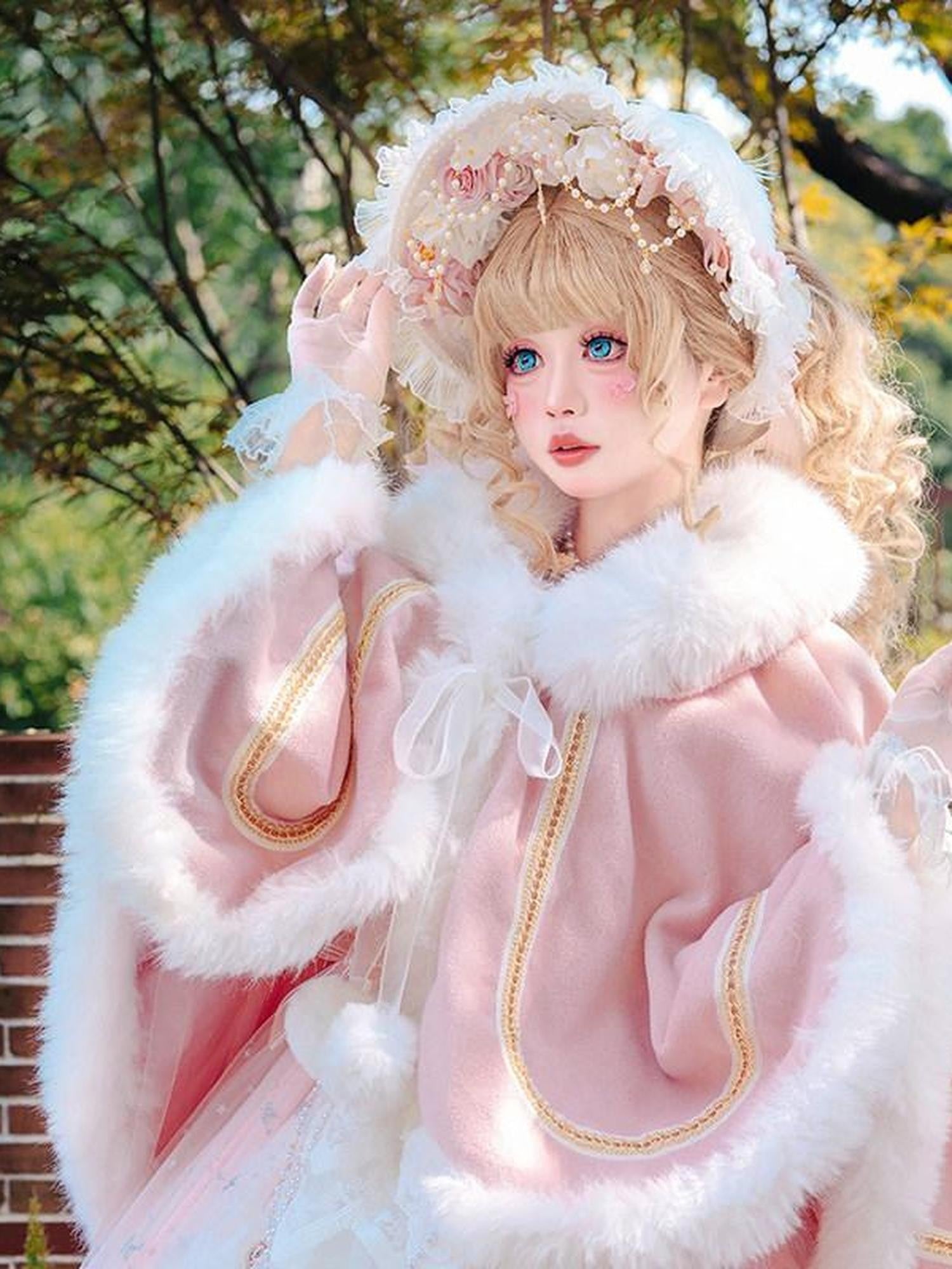 Cat little fairy Glass Illusion Lolita Handmade Floral Women's Glass Bead Accessories