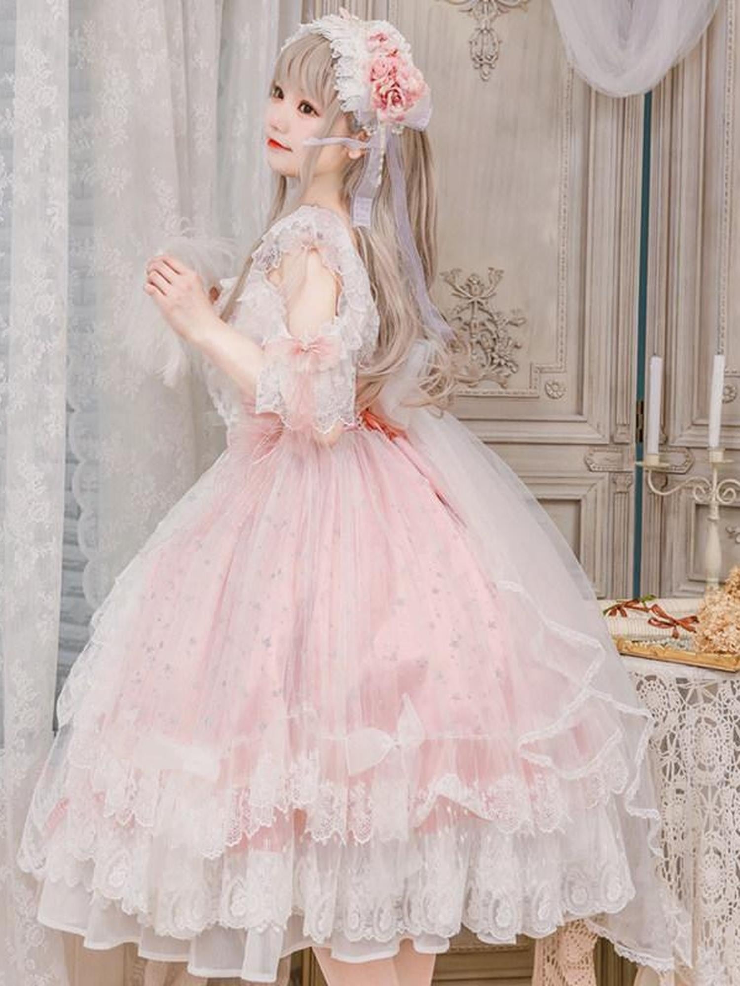 Cat little fairy Glazed Illusion Tea Party Lolita Princess Aline Women's Jsk / Jumper Skirts