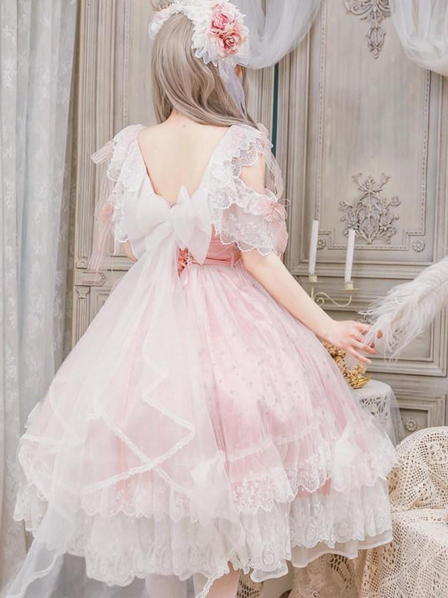 Cat little fairy Glazed Illusion Tea Party Lolita Princess Aline Women's Jsk / Jumper Skirts