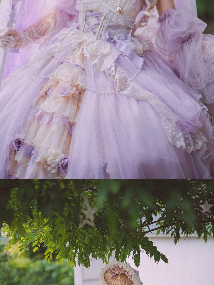Cat little fairy Lavender Lolita Bridal Tea Party Women's Chiffon Jsk / Jumper Skirts