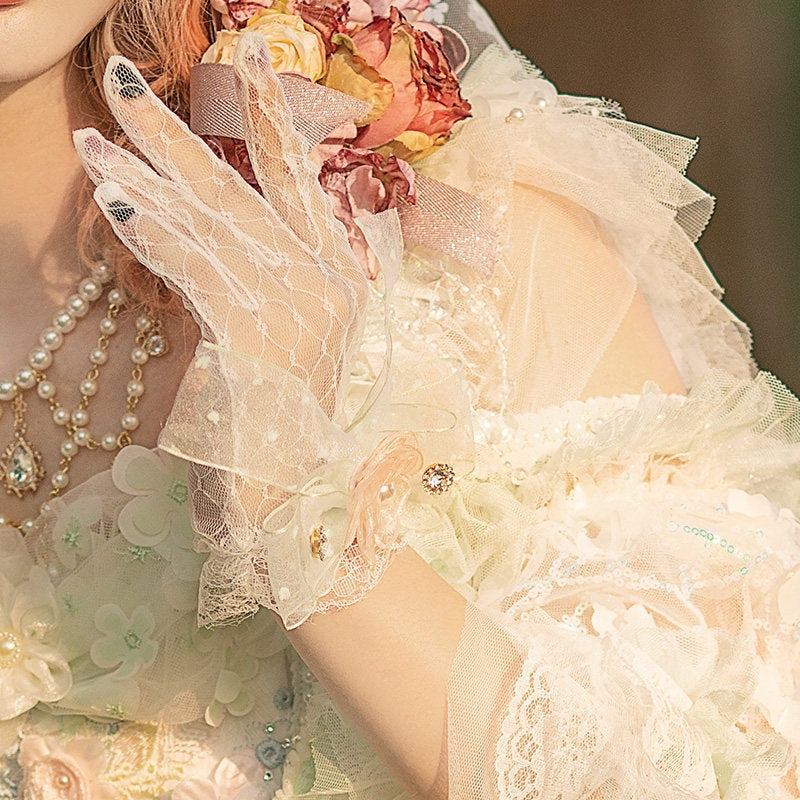 Cat_little_fairy_Light_Green_Veiled_Handmade_Lolita_Bonnet_Women's_Pearl_Necklace_Accessories_658075163799_MISSTT