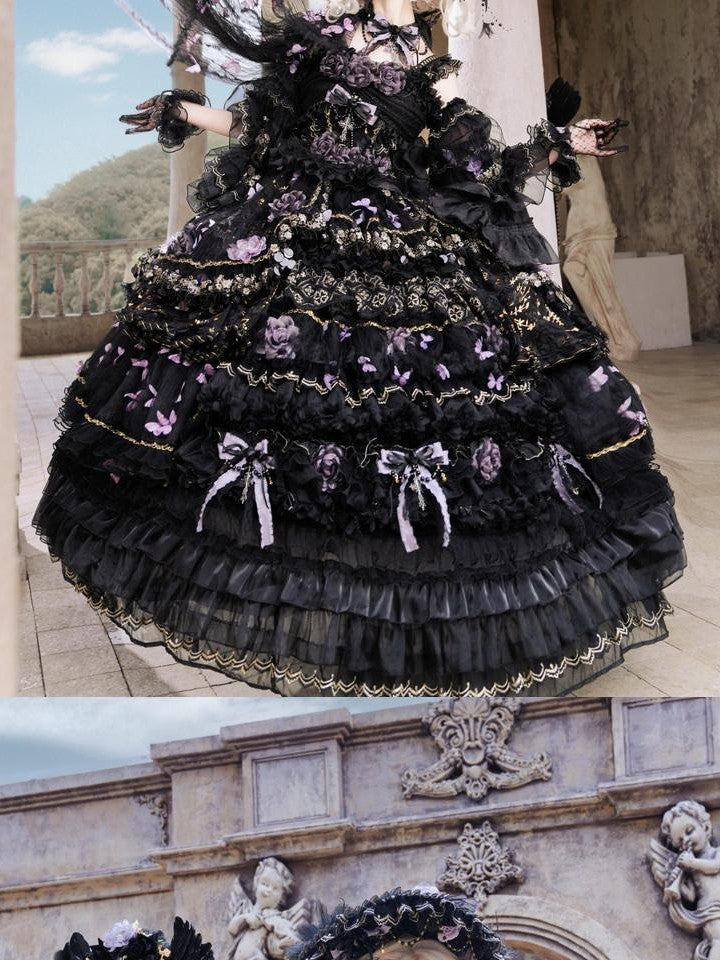 Cat little fairy Moonlight Butterfly Bridal Tea Party A Line Lolita Women's Jsk / Jumper Skirts