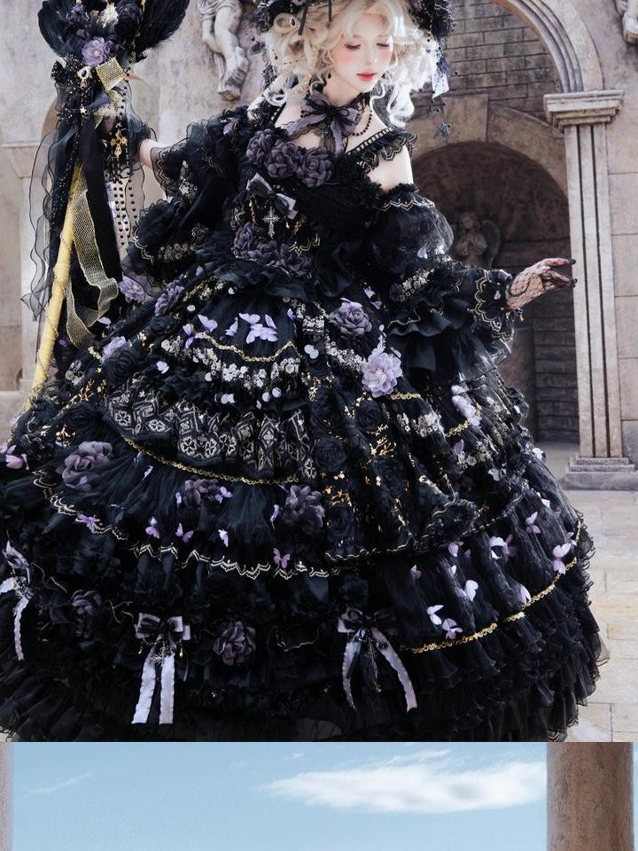 Cat little fairy Moonlight Butterfly Bridal Tea Party A Line Lolita Women's Jsk / Jumper Skirts