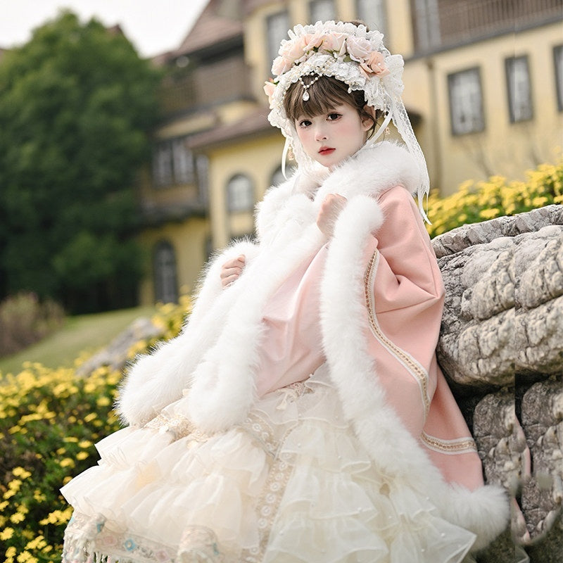 Cat_little_fairy_Pink_Lolita_Fur_Collar_Cape_Coat_Shawl_Single_Layer_Women's_Long_Cloaks_745040893578_MISSTT