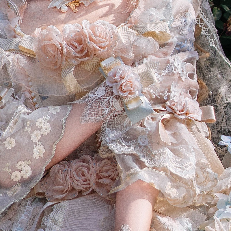 Cat_little_fairy_Rose_Floral_Handmade_Bridal_Flat_Hat_Necklace_Gloves_Women's_Accessories_790240952240_MISSTT