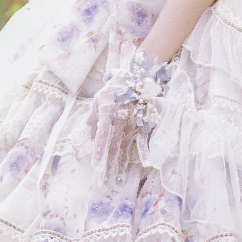 Cat_little_fairy_Rose_Floral_Handmade_Bridal_Women's_Beret_Necklace_Gloves_Accessories_782384176143_MISSTT
