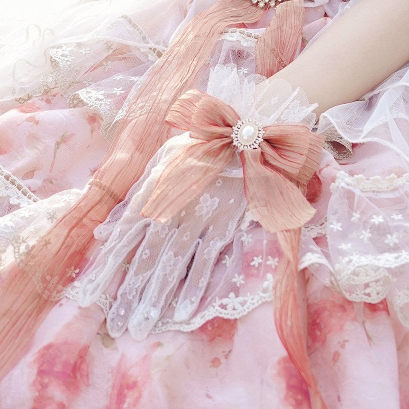 Cat_little_fairy_Rose_Floral_Handmade_Bridal_Women's_Beret_Necklace_Gloves_Accessories_782384176143_MISSTT