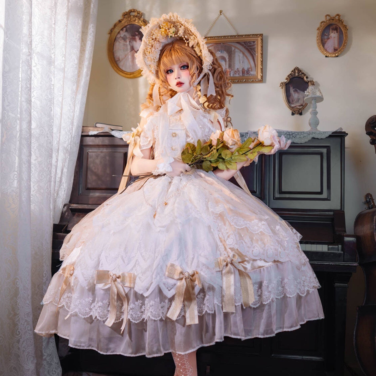 Cat_little_fairy_Yellow_Lolita_Princess_Women's_Polyurethane_Stretch_Lining_Jsk_/_Jumper_Skirts_935107733632_MISSTT