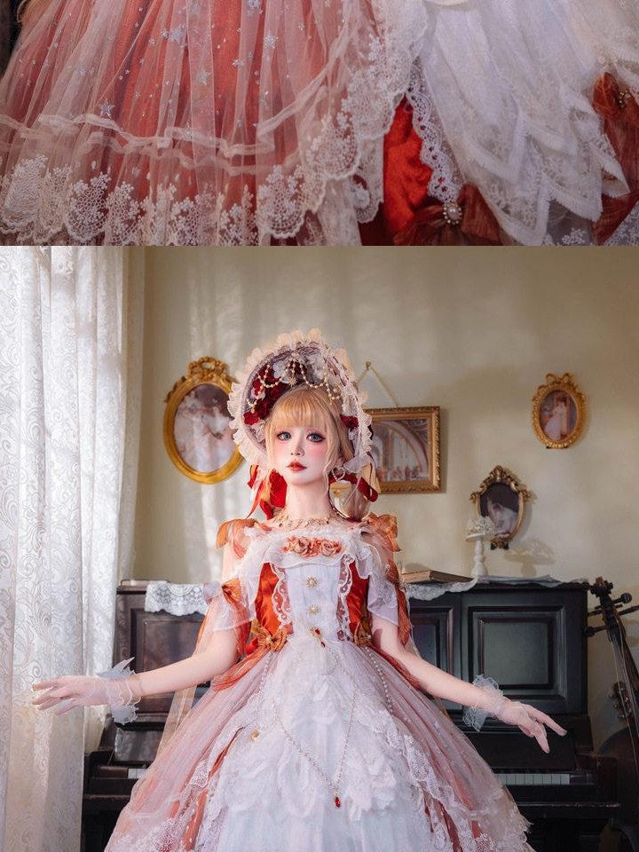 Cat little fairy Yellow Lolita Princess Women's Polyurethane Stretch Lining Jsk / Jumper Skirts