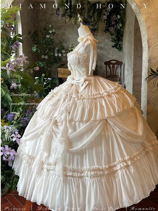 Diamond Sweetheart Antique Floral Ladylike Full Skirt Women's Other Material Jsk / Jumper Skirts