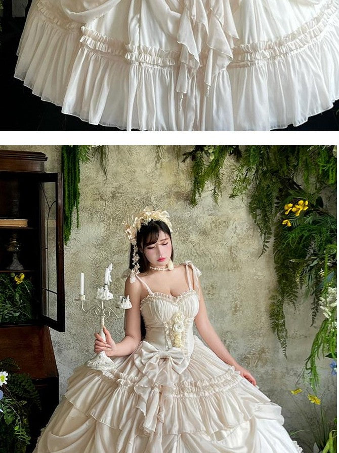 Diamond Sweetheart Antique Floral Ladylike Full Skirt Women's Other Material Jsk / Jumper Skirts