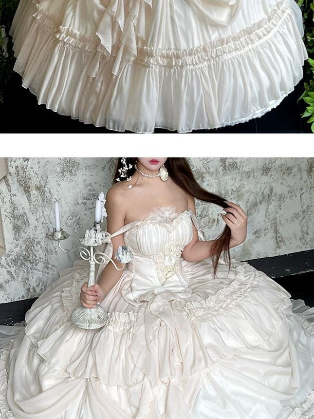 Diamond Sweetheart Antique Floral Ladylike Full Skirt Women's Other Material Jsk / Jumper Skirts