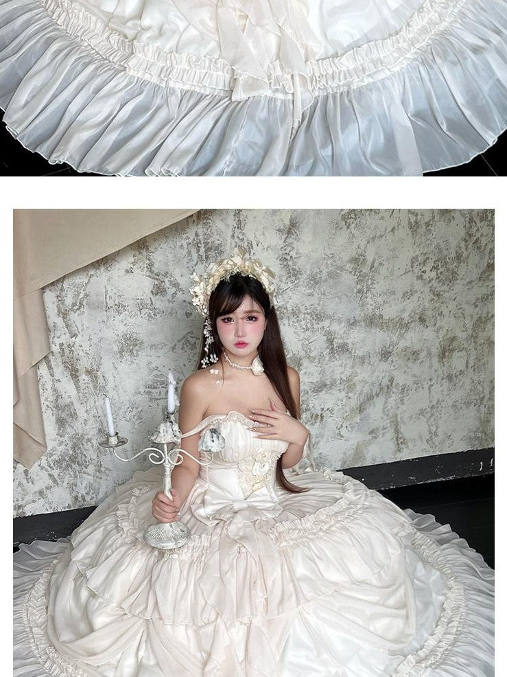 Diamond Sweetheart Antique Floral Ladylike Full Skirt Women's Other Material Jsk / Jumper Skirts